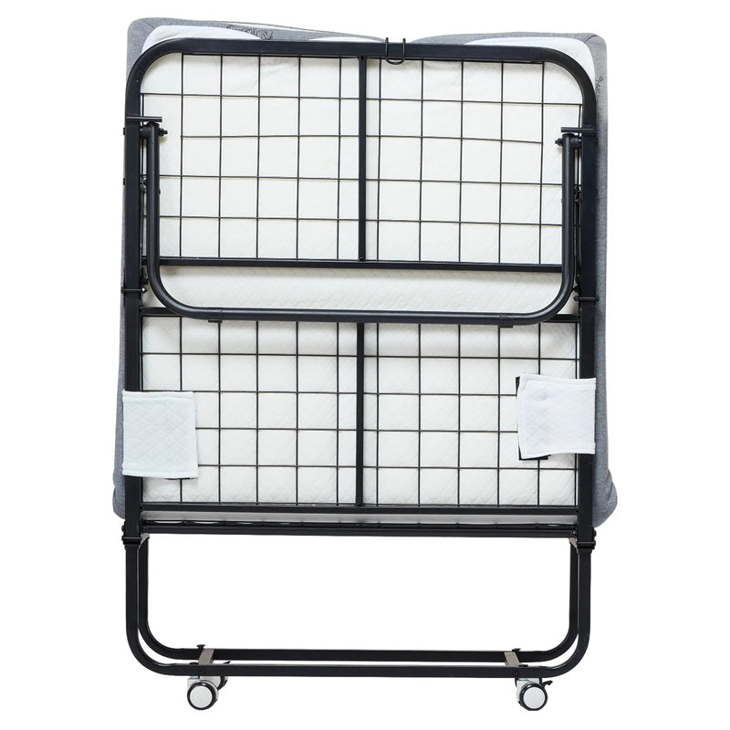 VEVOR salokāma viesu gulta 78,7 x 190,5 cm ar 12,7 cm atmiņas putu matraci, vienguļamā pārvietojamā gulta ar izturīgu metāla rāmi pieaugušajiem - ZEMLETES.LV