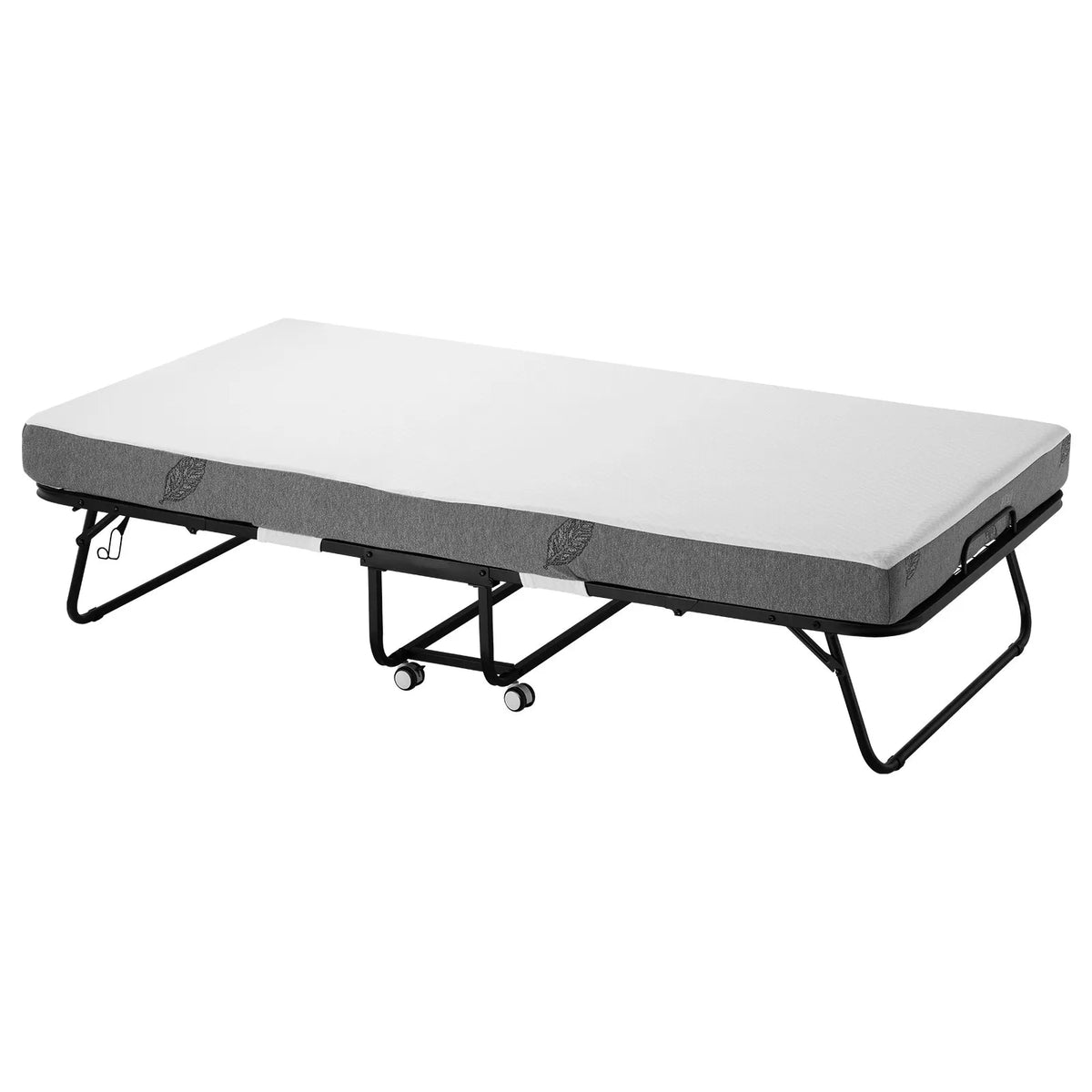 VEVOR salokāma viesu gulta 96,5 x 190,5 cm ar 12,7 cm atmiņas putu matraci, vienguļamā pārvietojamā gulta ar izturīgu metāla rāmi pieaugušajiem - ZEMLETES.LV
