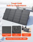 VEVOR 400 W salokāms saules panelis ar rāmi, N tipa monokristālisks 16BB panelis ar 24 % efektivitāti, IP67 ūdensizturīgs, MC4 izvade un 10-in-1 DC adapteris elektrostacijām, kempingam un pārgājieniem