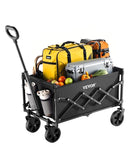 VEVOR Saliekami dārza ratiņi 120 l, 100 kg kravnesība, melni