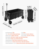 VEVOR Saliekami dārza ratiņi 300 l, 204 kg kravnesība