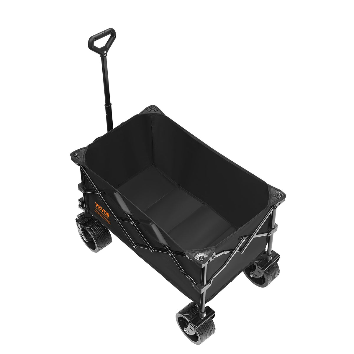 VEVOR Folding Beach Cart, 113 L Trolley with All-Terrain Wheels and Cup Holders, Heavy-Duty Collapsible Cart with 113 kg Weight Capacity for Camping, Shopping and Gardening