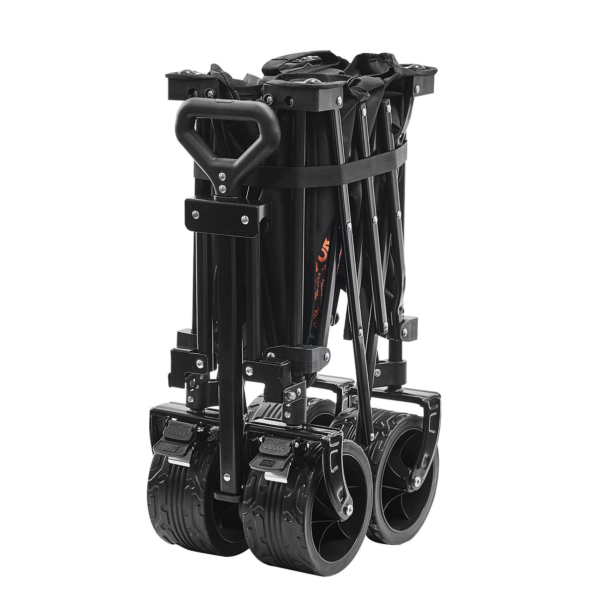 VEVOR Folding Beach Cart, 113 L Trolley with All-Terrain Wheels and Cup Holders, Heavy-Duty Collapsible Cart with 113 kg Weight Capacity for Camping, Shopping and Gardening