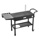 VEVOR āra grila galds, 787 × 432 mm darba virsma, salokāms āra gatavošanas galds ar salvešu turētāju, āķiem, riteņiem un sānu galdu, BBQ sagatavošanai piknikam, virtuvei un pagalmam