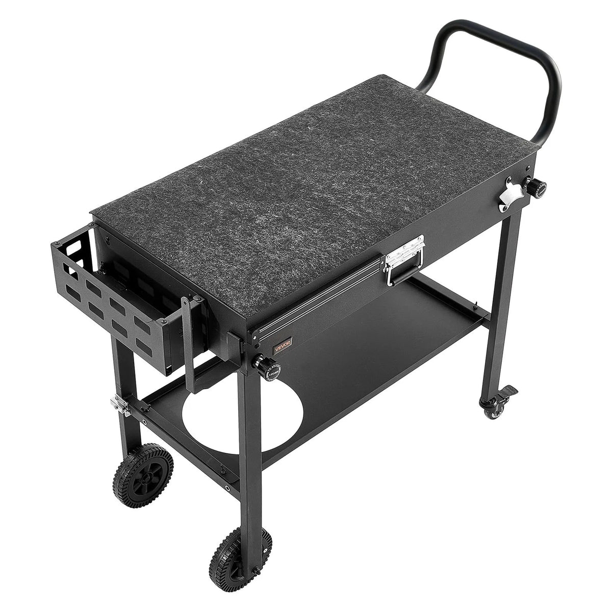 VEVOR Outdoor Grill Table Cart, 787 × 432 mm Worktop, Foldable Outdoor Cooking Table with Paper Towel Holder, Wheels and Magnetic Tool Holder, BBQ Prep Table for Picnics, Kitchen and Patio