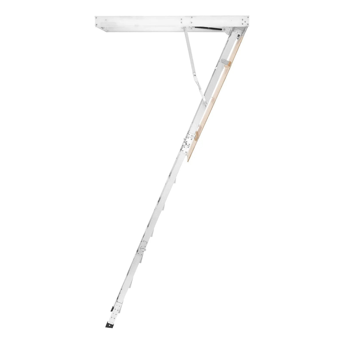 VEVOR alumīnija bēniņu kāpnes 170 kg, griestu augstumam 233,5–314 cm, lūkas atvērumam 1372 × 572 mm, salokāmas un pārnēsājamas bēniņu kāpnes