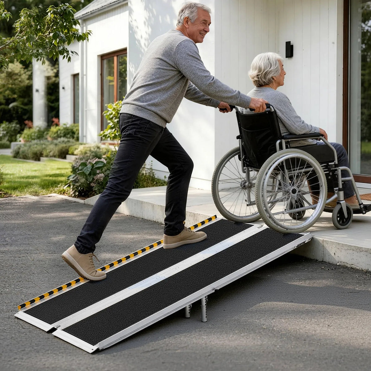 VEVOR Folding Aluminium Wheelchair Ramp 183 cm, up to 363 kg, Non-Slip