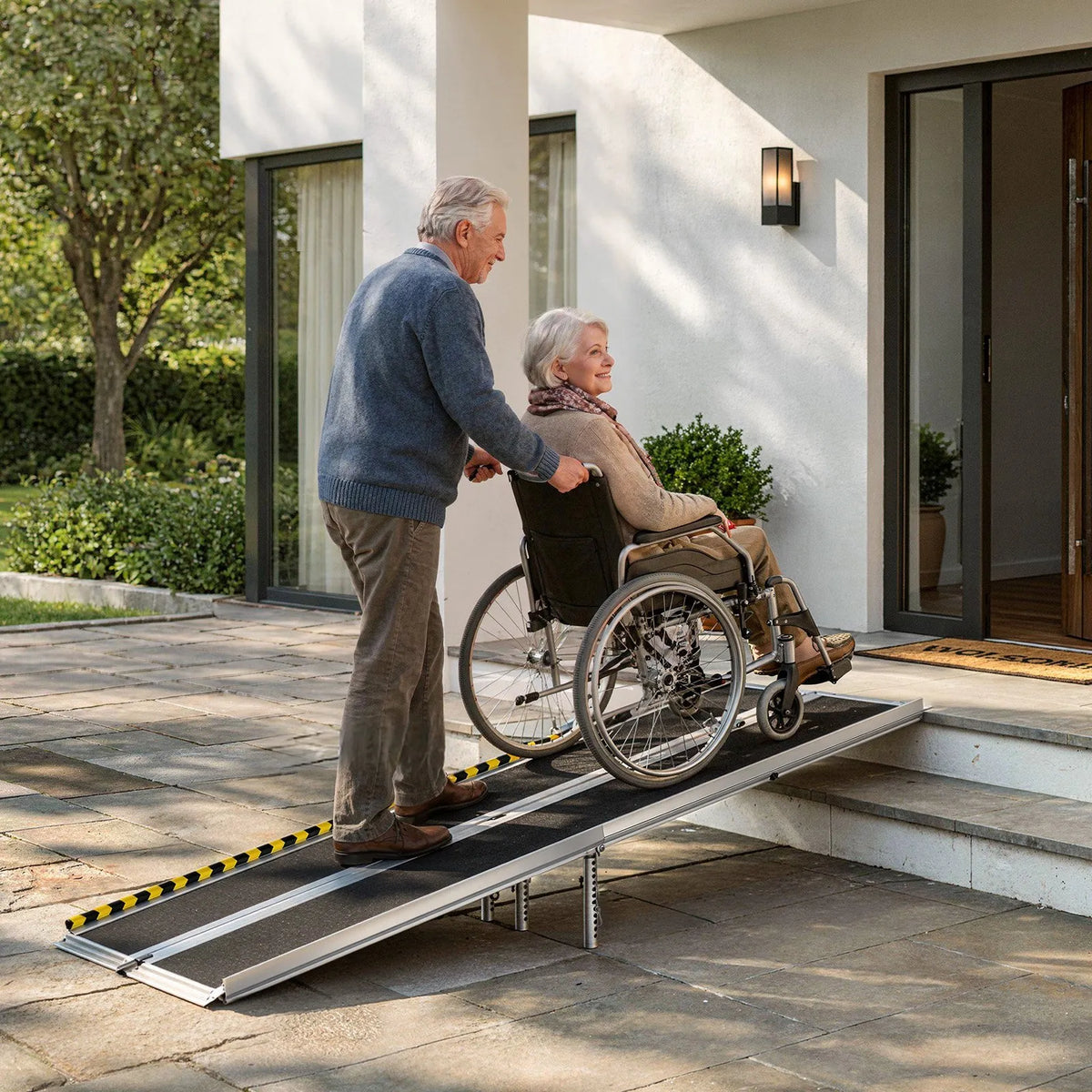 VEVOR Folding Aluminium Wheelchair Ramp 244 cm, up to 363 kg, Non-Slip