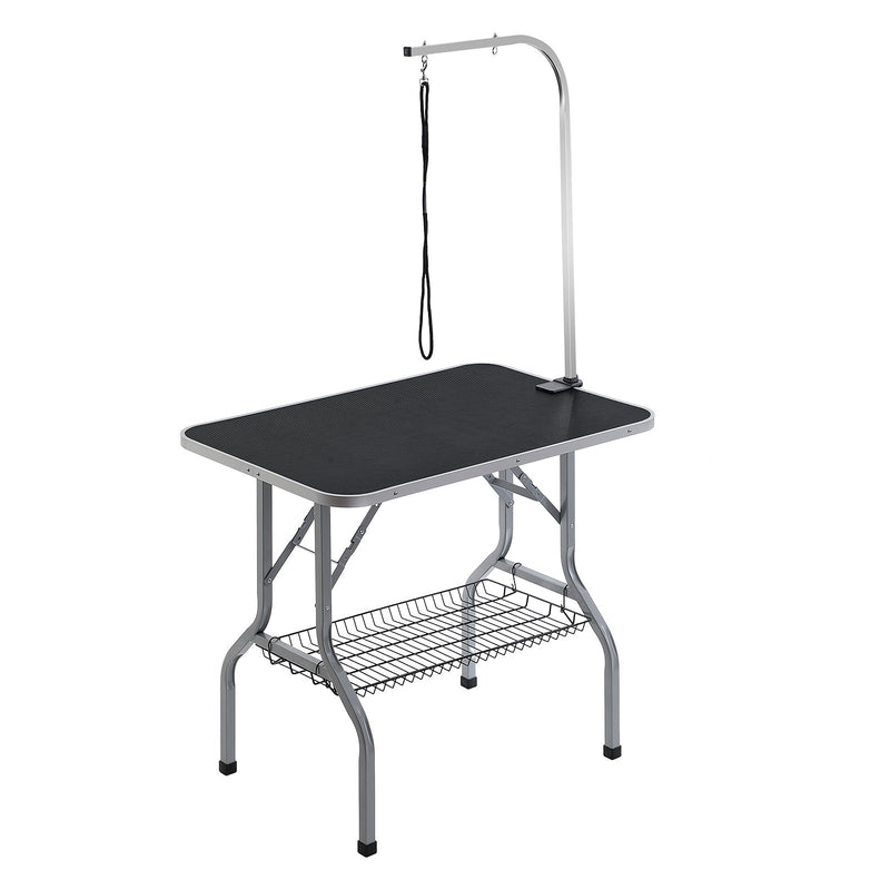 VEVOR Salokāms kopšanas galds mājdzīvniekiem ar stiprinājumu un cilpu, 915 × 610 mm, paredzēts maziem un vidējiem suņiem, slodze līdz 149,7 kg