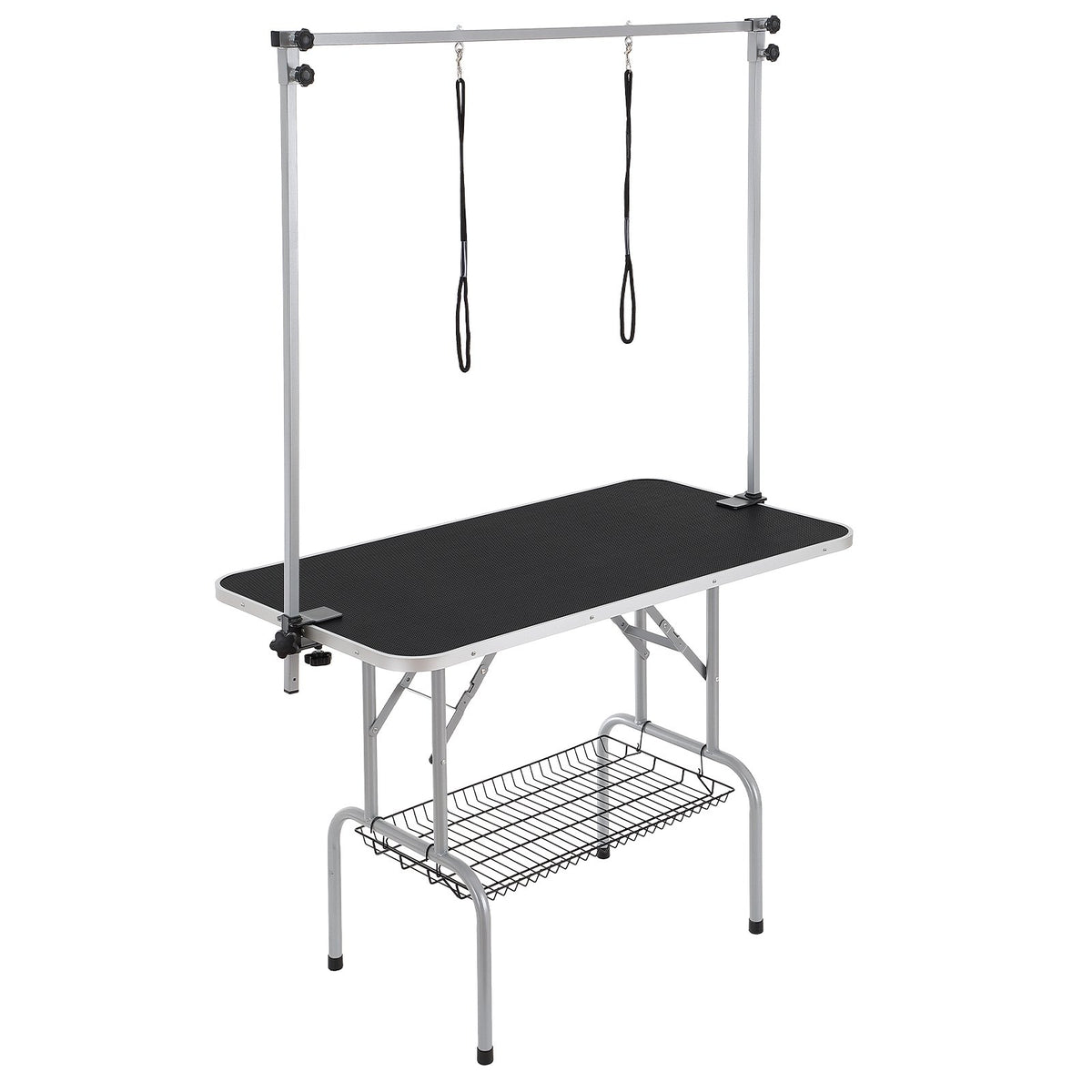 VEVOR salokāms suņu kopšanas galds ar 2 regulējamām rokām, 117 cm, līdz 150 kg