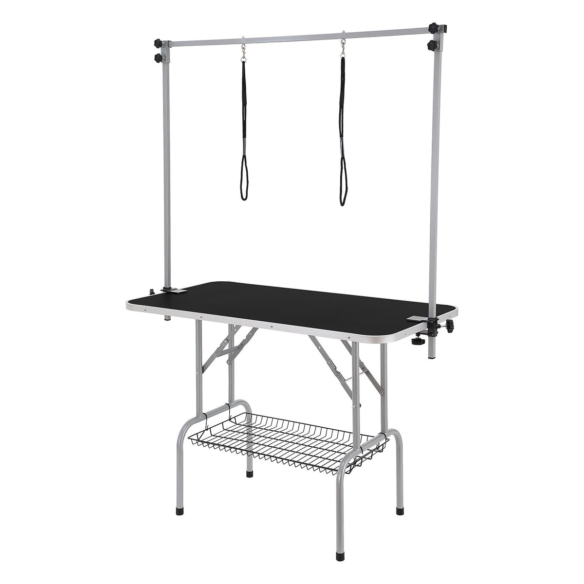 VEVOR salokāms suņu kopšanas galds ar 2 regulējamām rokām, 117 cm, līdz 150 kg