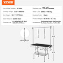 VEVOR Salokāms kopšanas galds mājdzīvniekiem ar divām regulējamām rokām un stiprinājumiem, 117 cm, paredzēts maziem un vidējiem suņiem, slodze līdz 149,7 kg