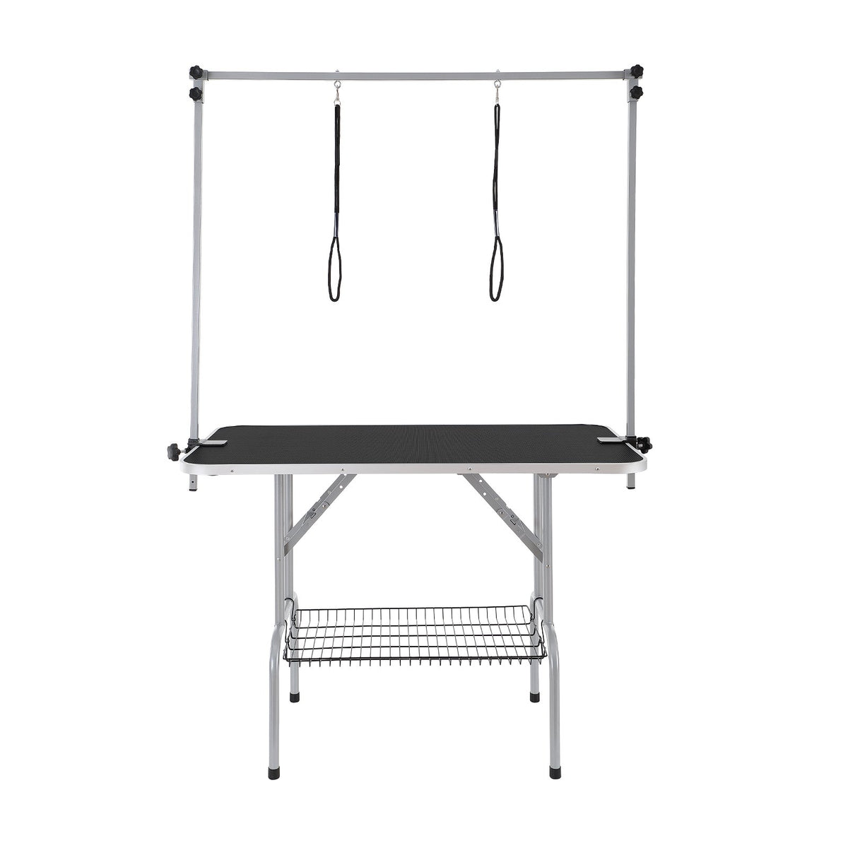 VEVOR salokāms suņu kopšanas galds ar 2 regulējamām rokām, 117 cm, līdz 150 kg