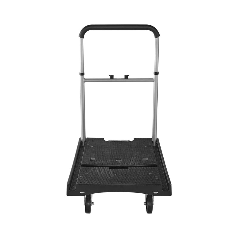 VEVOR salokāmi platformas ratiņi, kravnesība 149,69 kg, platformas ratiņi ar grozāmiem riteņiem, regulējams stumšanas rokturis, ērti uzglabājami, 680 × 495 × 115 mm