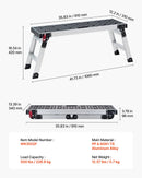 VEVOR salokāma darba platforma 910 x 310 mm, alumīnija pakāpiens 420 mm augstumā, nestspēja 226,8 kg, darba sols ar drošības fiksatoriem remontam, krāsošanai un mājas darbiem