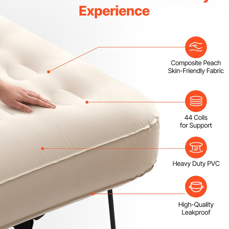 VEVOR piepūšamais matracis ar rāmi un sūkni, 2 personām, kempinga gulta, līdz 272 kg noslodzei