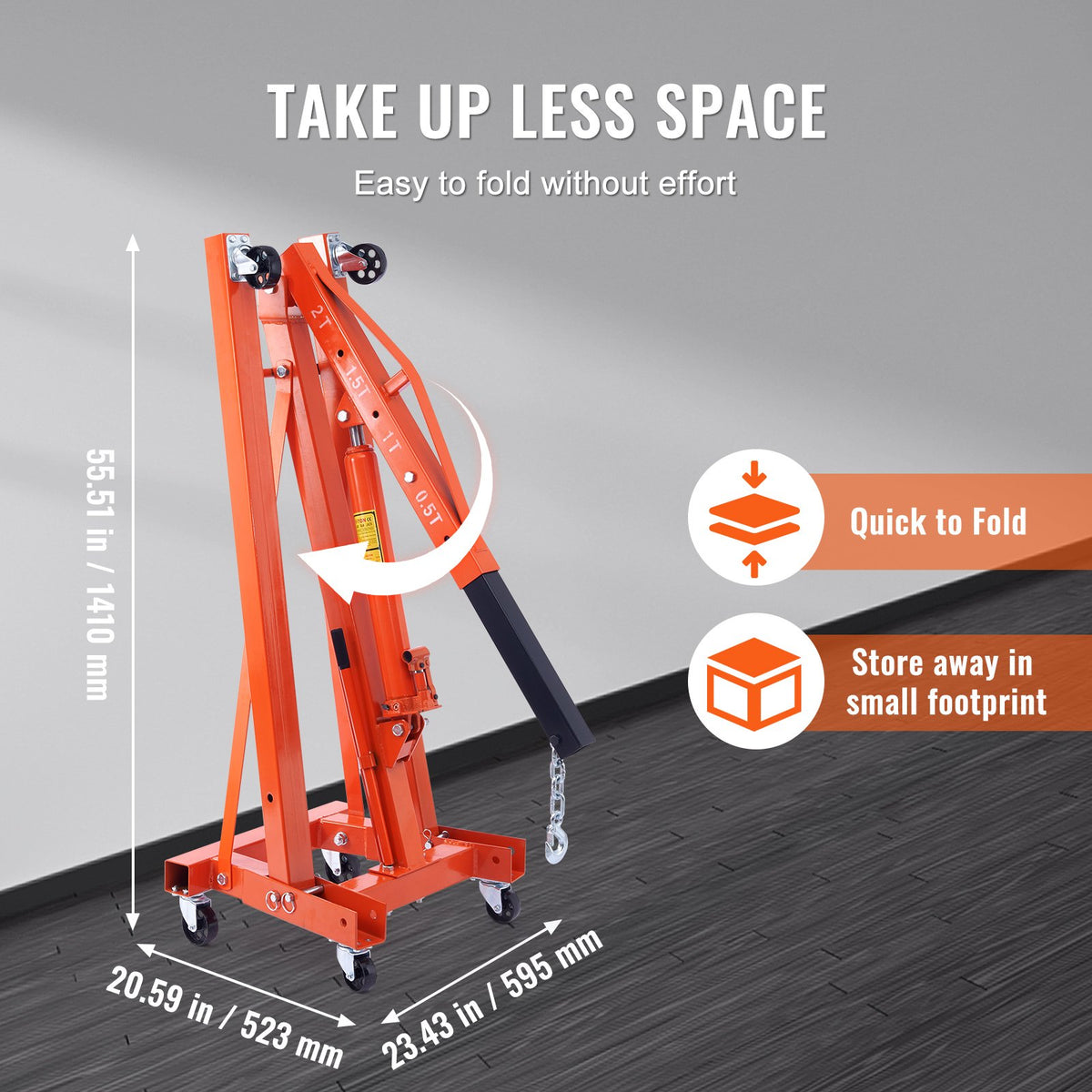 VEVOR Engine Hoist Leveller, 2 Tonnes, Workshop Lifting Tool, Cargo Lifting Equipment