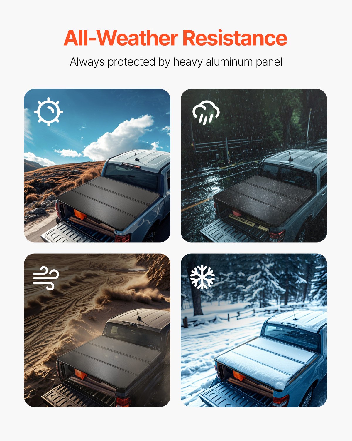 VEVOR Tri-Fold Tonneau Cover with LED Lighting Ford F-150 (2015–2024)