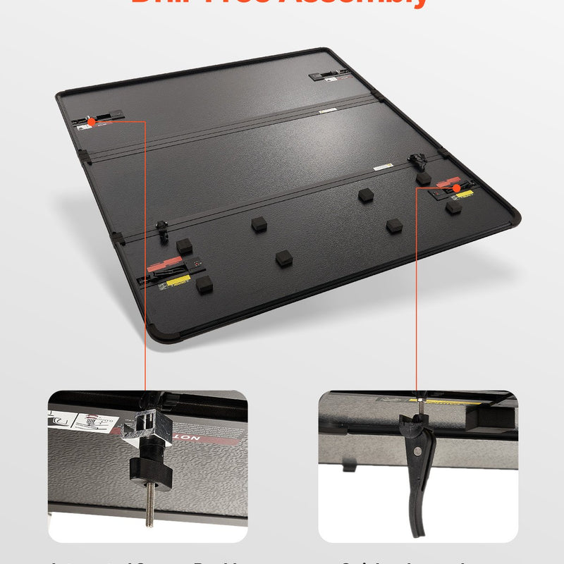 VEVOR trīsdaļīgais kravas kastes pārsegs ar LED apgaismojumu Ford F-150 (2015–2024)