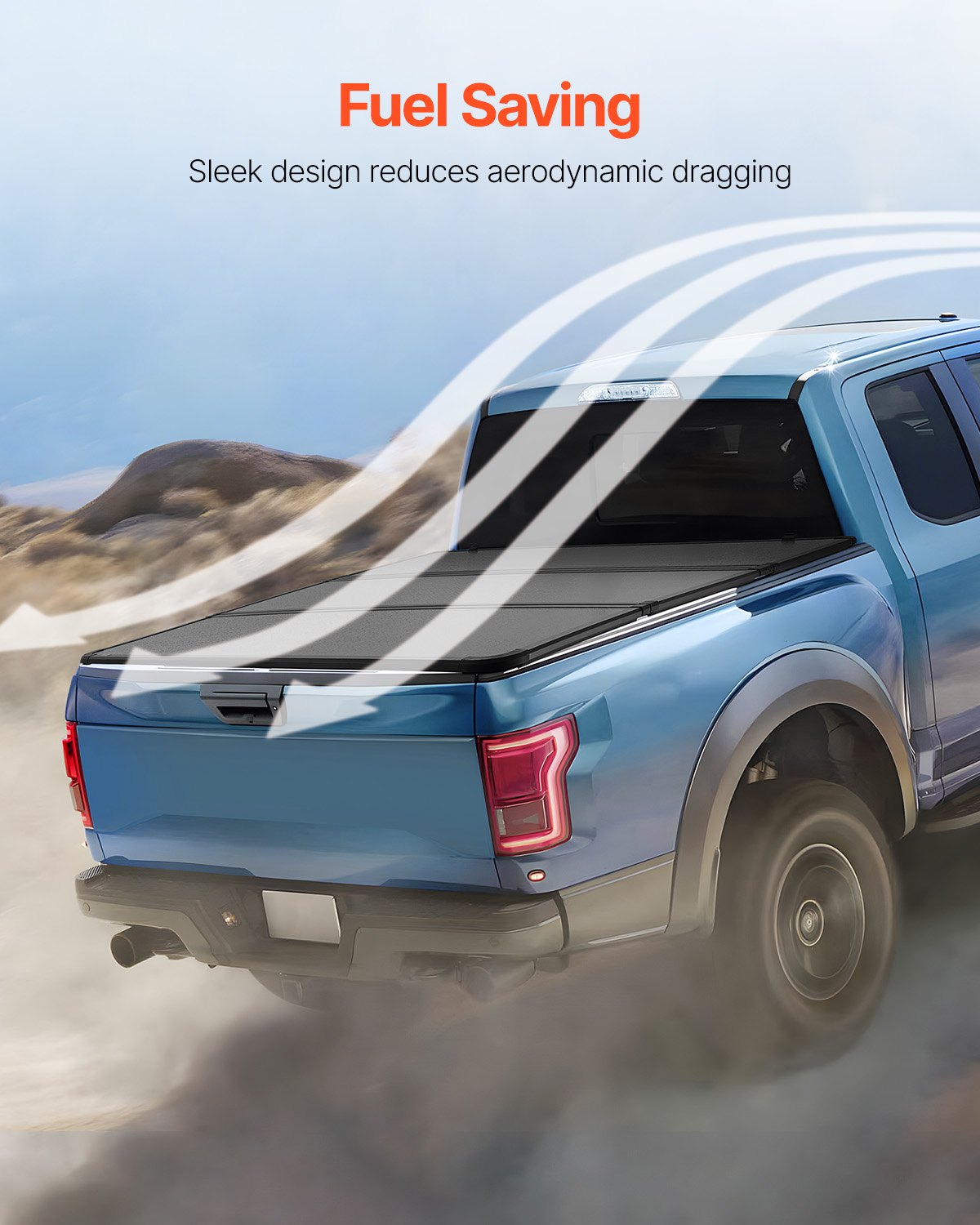 VEVOR Tri-Fold Tonneau Cover with LED Lighting Ford F-150 (2015–2024)