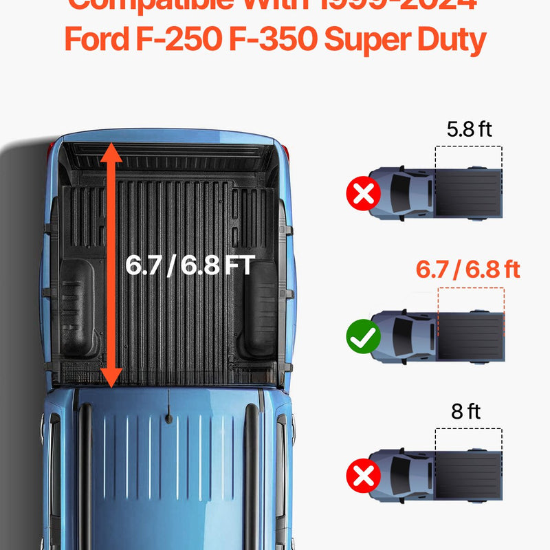 VEVOR trīsdaļīgais kravas kastes pārsegs Ford F-250 / F-350 Super Duty (1999-2024)