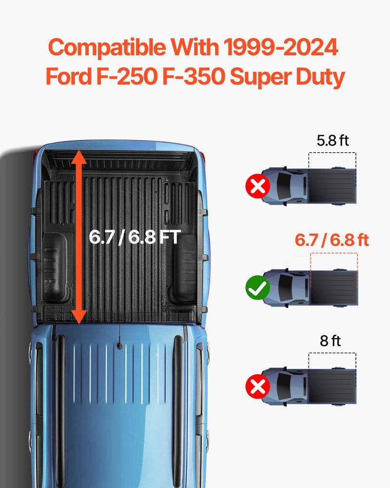 VEVOR trīsdaļīgais kravas kastes pārsegs Ford F-250 / F-350 Super Duty (1999–2024)