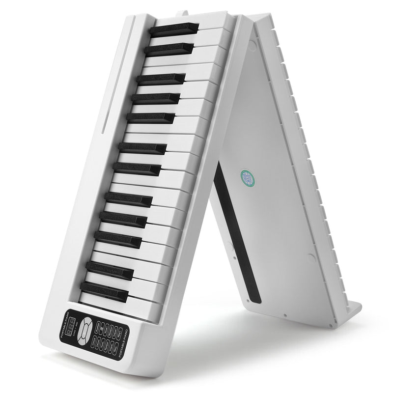 VEVOR 61 taustiņu salokāma pārnēsājamā klaviatūra ar Bluetooth un MIDI savienojumu, balta