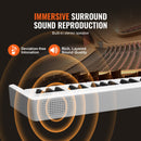 VEVOR 61 taustiņu salokāma pārnēsājamā klaviatūra ar Bluetooth un MIDI savienojumu, balta