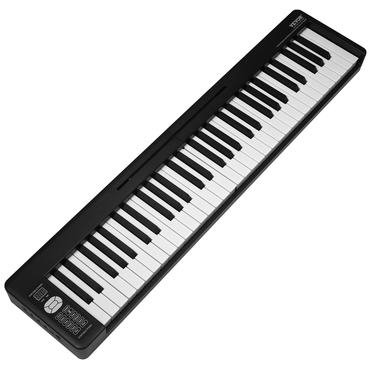 VEVOR kokkupandav klahvpill 61 klahvi Bluetoothi ja MIDI-ga, kaasaskantav, must