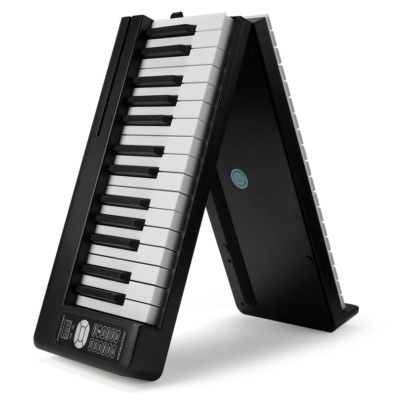 VEVOR 61 taustiņu salokāma pārnēsājamā klaviatūra ar Bluetooth un MIDI savienojumu, melna
