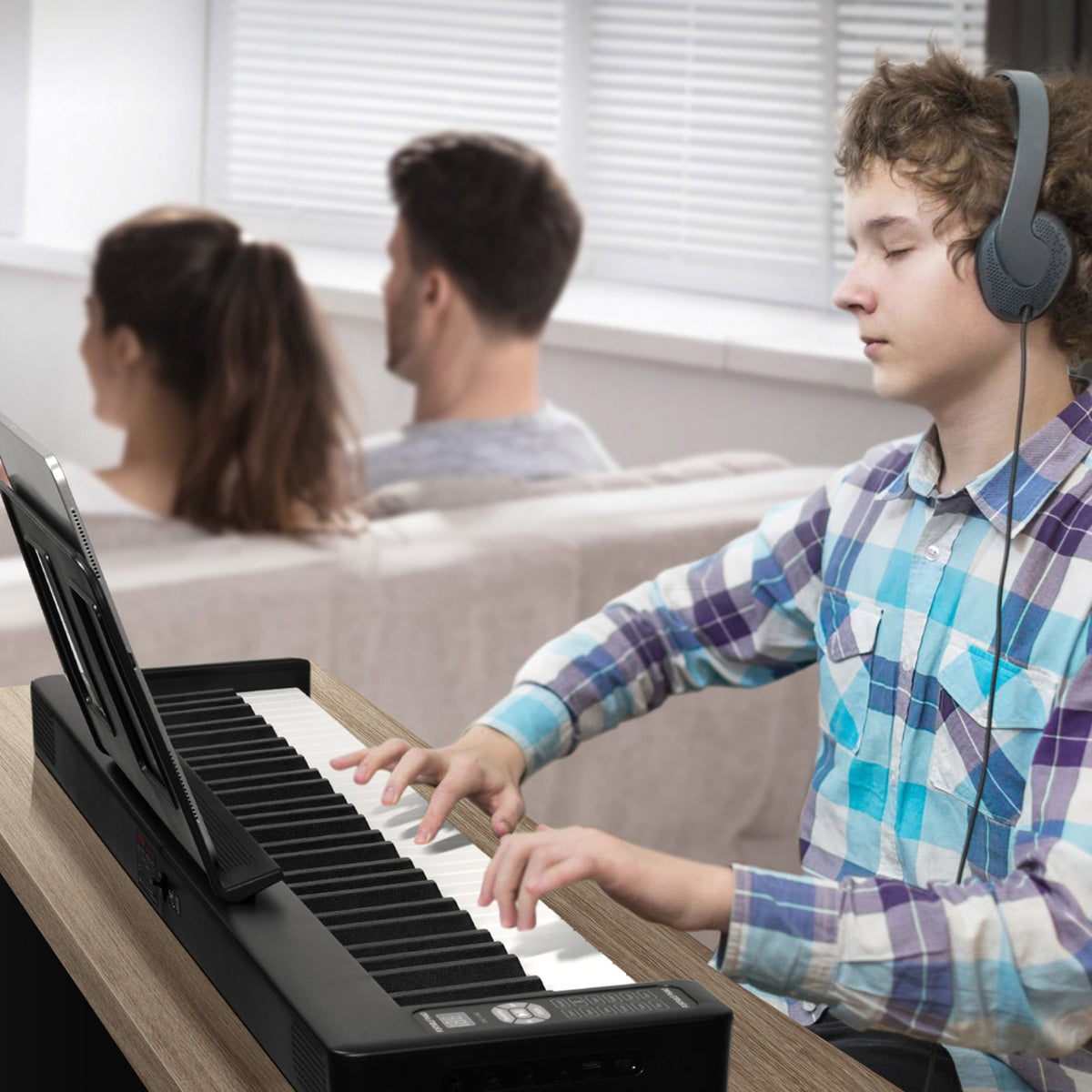 VEVOR kokkupandav klahvpill 61 klahvi Bluetoothi ja MIDI-ga, kaasaskantav, must