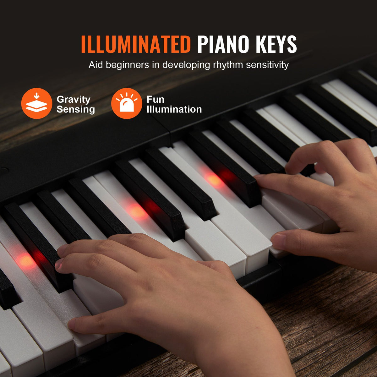 VEVOR Foldable Keyboard 88 Keys with Bluetooth and MIDI, Black