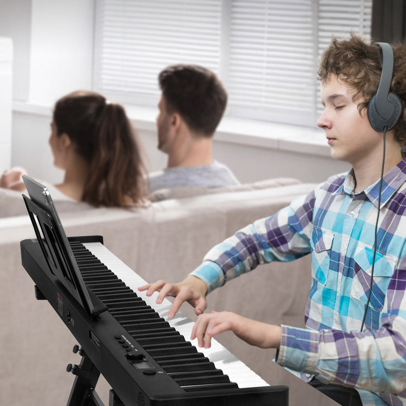 VEVOR 88 taustiņu salokāma pārnēsājamā klaviatūra ar statīvu, Bluetooth un MIDI savienojumu