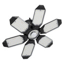 2 gab. LED garāžas lampas, 15000 lm, 6500 K ar kustību sensoru, griestu gaismekļi ar 6 regulējamām plāksnēm, E26/E27 cokols, īpaši spilgts apgaismojums darbnīcām, noliktavām un pagrabam