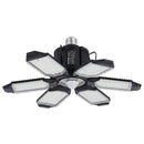 2 gab. LED garāžas lampas, 15000 lm, 6500 K ar kustību sensoru, griestu gaismekļi ar 6 regulējamām plāksnēm, E26/E27 cokols, īpaši spilgts apgaismojums darbnīcām, noliktavām un pagrabam