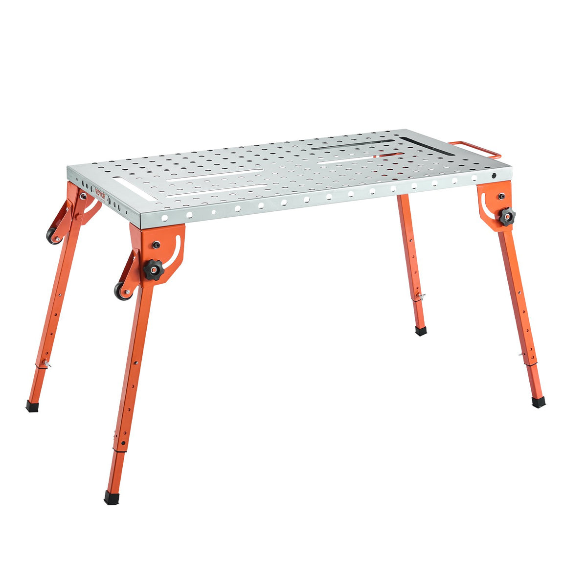 VEVOR Folding Welding Table 112 × 53 cm, 227 kg, 4 Height Levels, 16 mm Holes