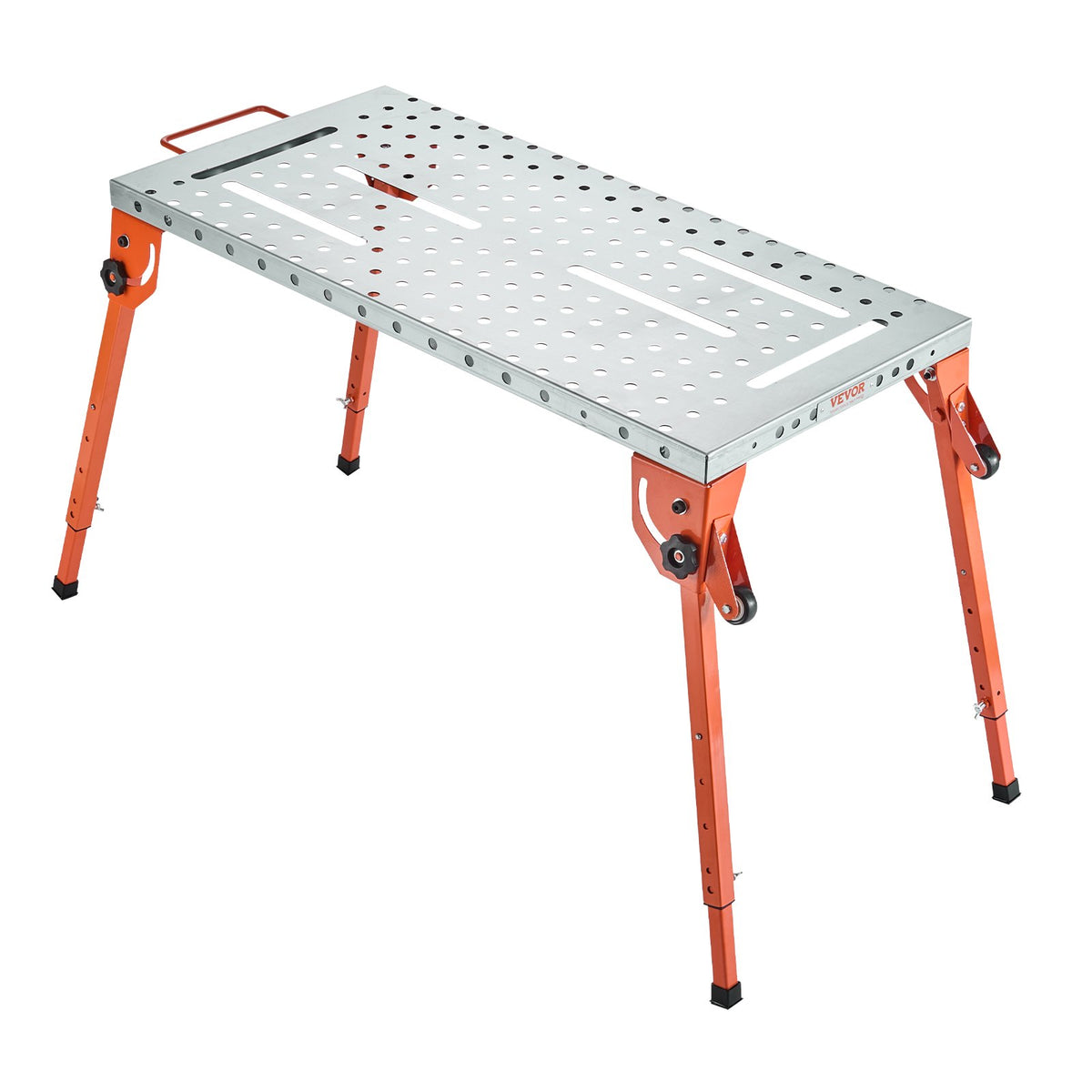 VEVOR Folding Welding Table 112 × 53 cm, 227 kg, 4 Height Levels, 16 mm Holes