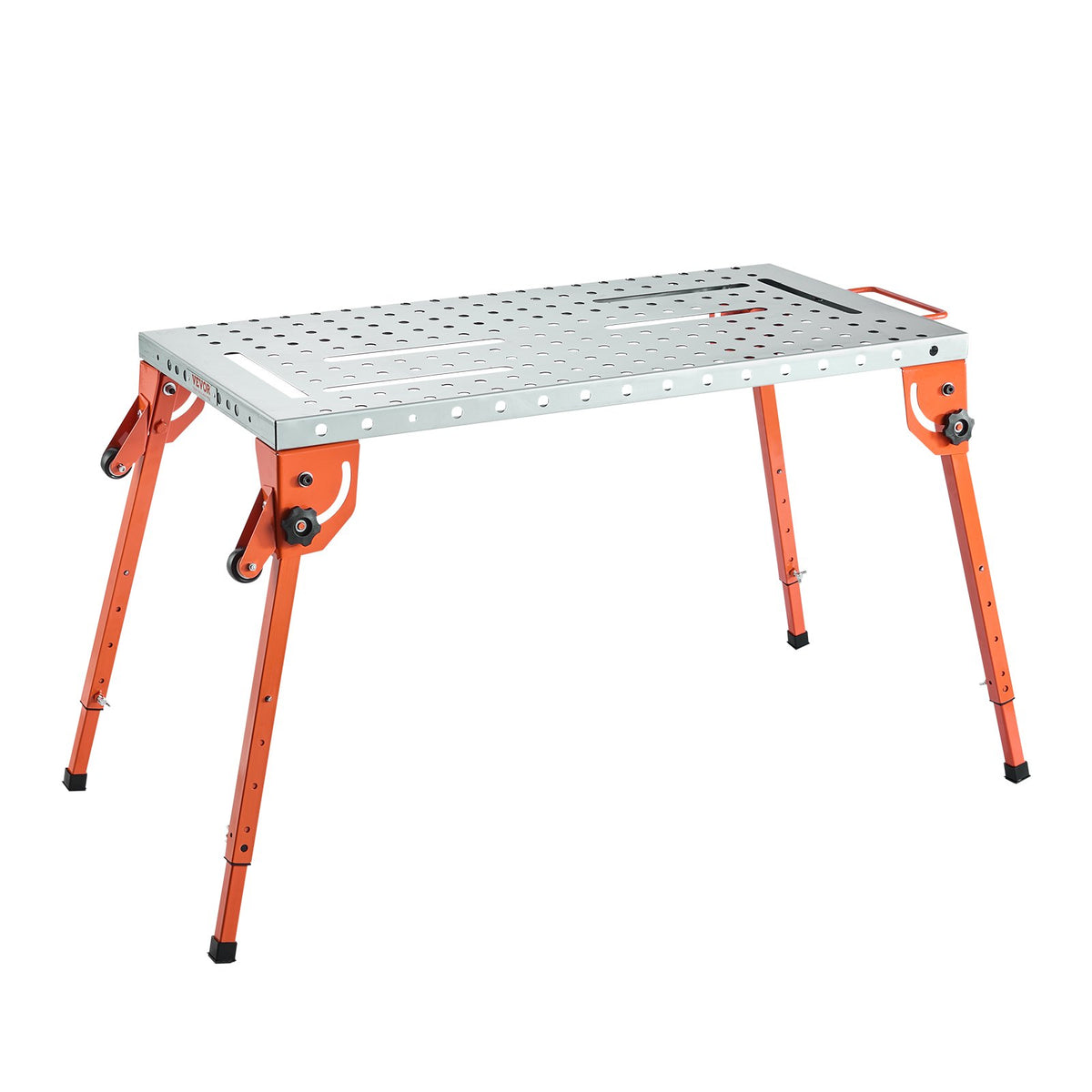 VEVOR Folding Welding Table 112 × 53 cm, 227 kg, 4 Height Levels, 16 mm Holes