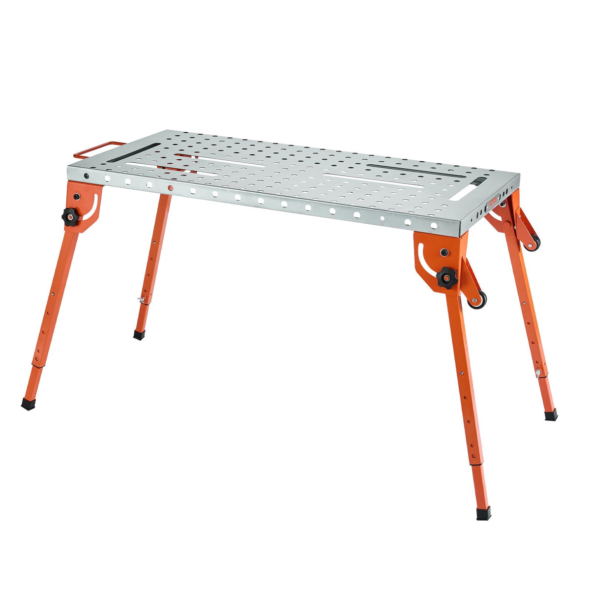 VEVOR Folding Welding Table 112 × 53 cm, 227 kg, 4 Height Levels, 16 mm Holes