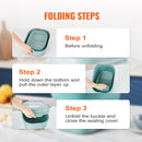 VEVOR salokāms sausās barības un produktu uzglabāšanas konteiners ar hermētisku vāku un ritenīšiem, 22,7 kg ietilpība