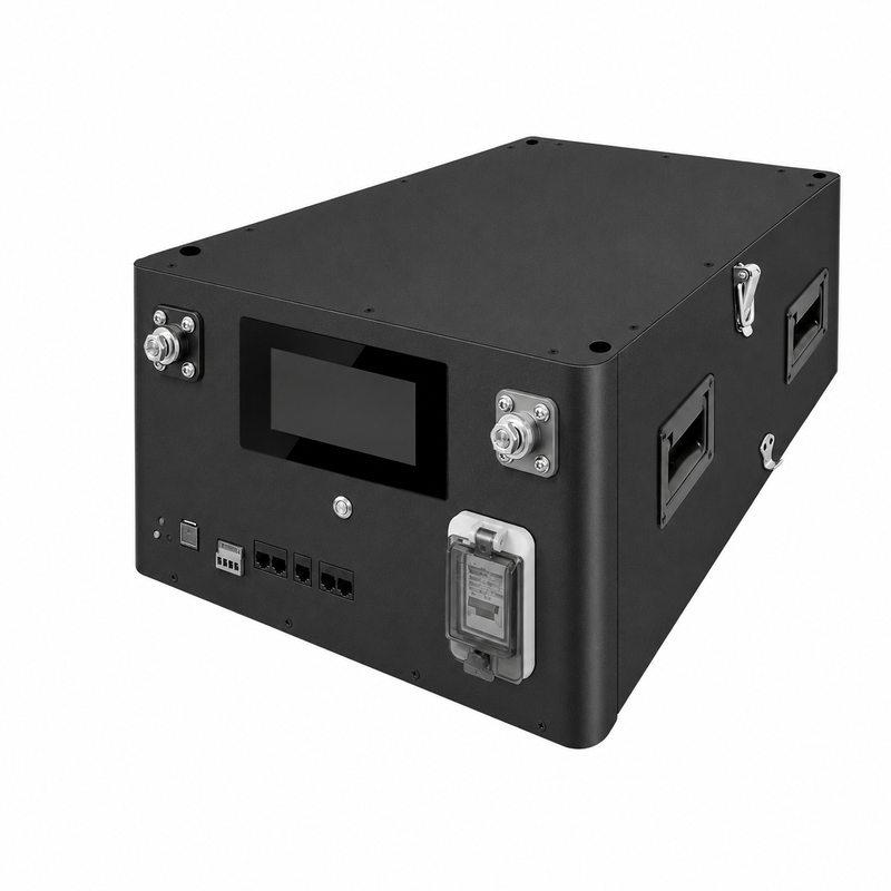 LiFePO4 mājas enerģijas uzkrāšanas akumulators, 48 V klase, 51,2 V, 314 Ah, 16 kWh, 200 A viedā BMS, displejs, CAN, RS485 un Bluetooth