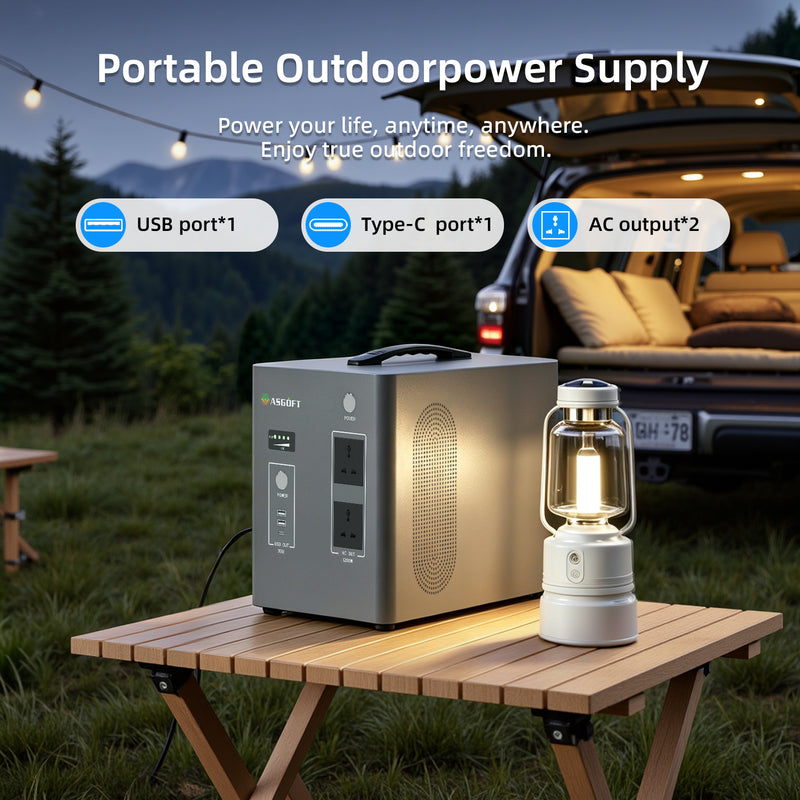 ASP-2000 mobilā LiFePO4 elektrostacija, 2000 W, 1977 Wh, 230 V, MPPT, 500 W saules uzlāde un 100 W USB-C