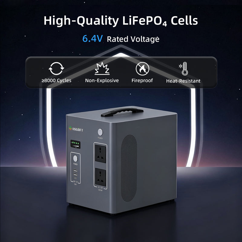 ASP-2000 mobilā LiFePO4 elektrostacija, 2000 W, 1977 Wh, 230 V, MPPT, 500 W saules uzlāde un 100 W USB-C