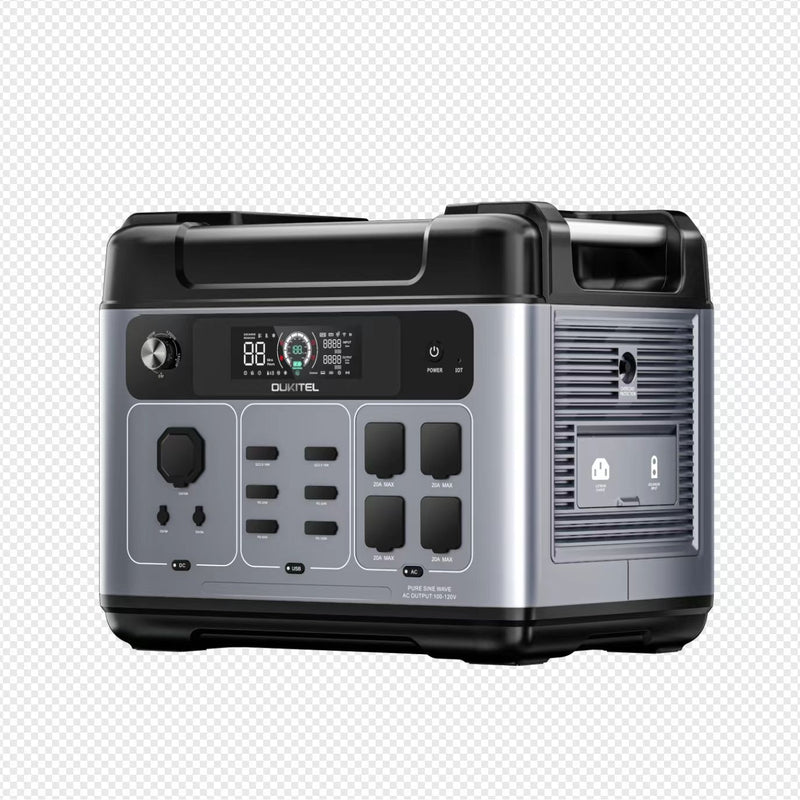 Piegāde līdz 14.dienām_OUKITEL P2001 Plus mobilā elektrostacija, 2400 W, 2048 Wh, LiFePO4, 4800 W maksimālā jauda, EPS, Wi-Fi, Bluetooth un 500 W saules uzlāde