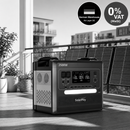 Mobilā LiFePO4 elektrostacija ar ratiņiem, 2400 W, 2304 Wh, 230 V, UPS, MPPT, 500 W saules uzlādi un 100 W USB-C