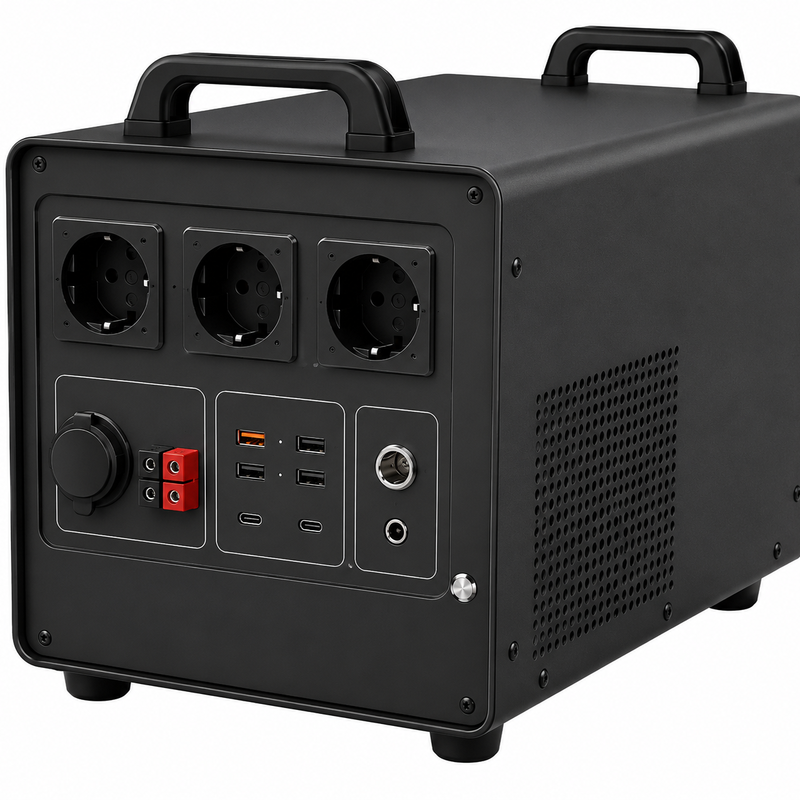 Piegāde līdz 14.dienām_ASGOFT mobilā LiFePO4 elektrostacija, 3300 W, 3300 Wh, 230 V, tīra sinusoidāla izeja, MPPT un saules uzlāde līdz 1200 W
