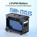 Piegāde līdz 14.dienām_ASGOFT mobilā LiFePO4 elektrostacija, 3300 W, 3300 Wh, 230 V, tīra sinusoidāla izeja, MPPT un saules uzlāde līdz 1200 W