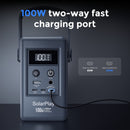 Q100 pārnēsājama LiFePO4 uzlādes stacija, 96,2 Wh, 26 000 mAh, 100 W divvirzienu USB-C ātrā uzlāde, 5 pieslēgvietas un displejs