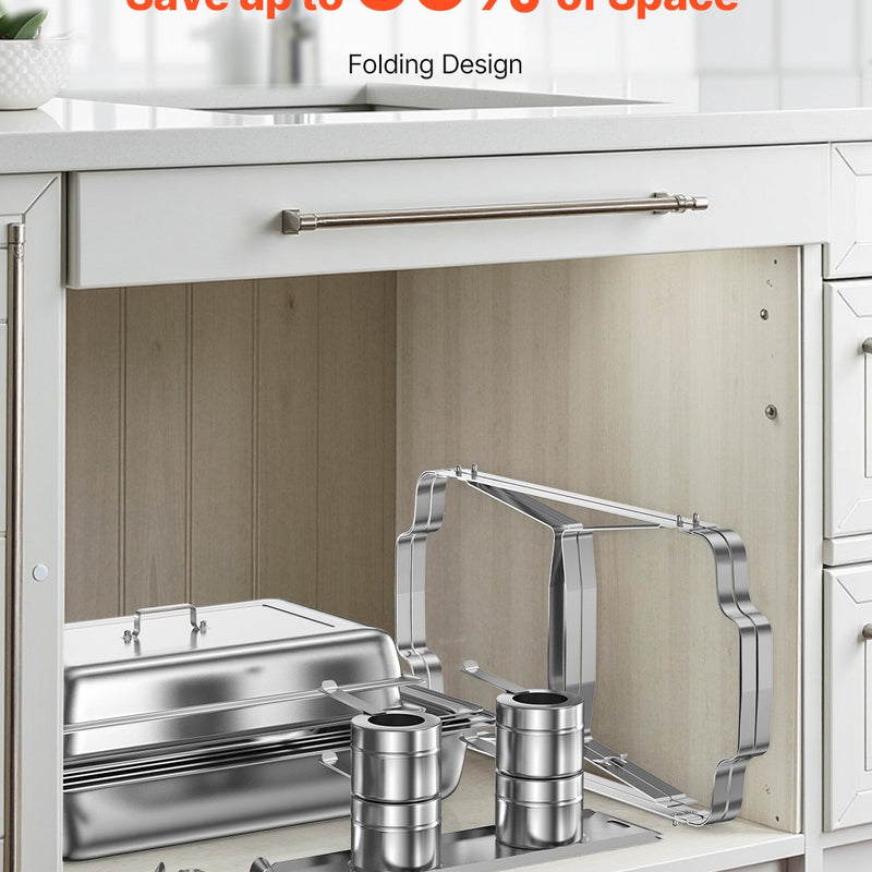 VEVOR 2 gab. 8 L taisnstūra bufetes trauku komplekts, nerūsējošais tērauds