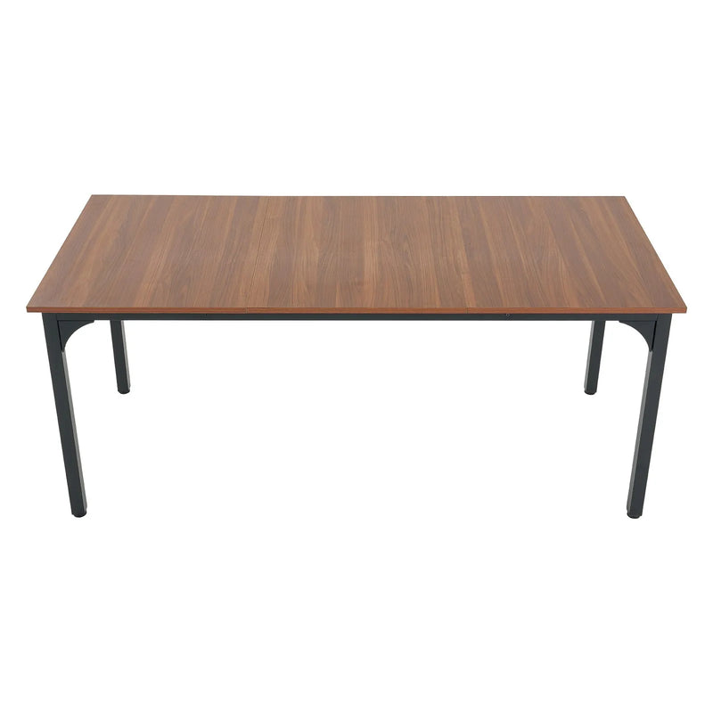 VEVOR taisnstūra ēdamgalds, 180 cm garš liels koka galds 6–8 personām, lauku stila ēdamistabas mēbele ar metāla kājām, piemērots virtuvei, viesistabai vai birojam, brūns (tikai galds)